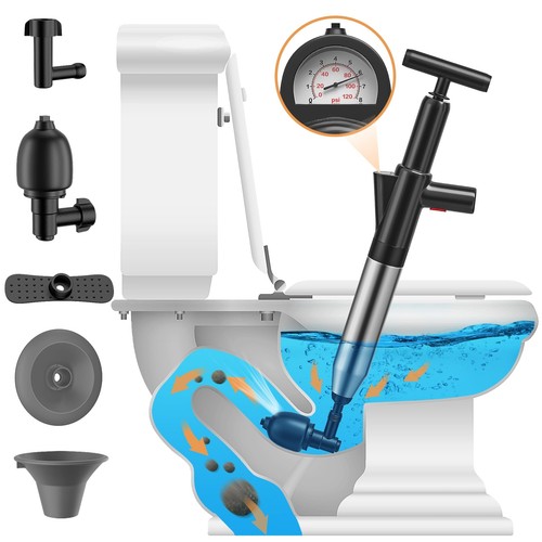 Abflussreiniger Pumpe, Toiletten Pömpel Rohrreiniger Druckluft Toilet Plunger WC - Bild 2 von 15
