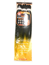 EZ BRAID TPYLW/1B Pre-Stretched Spectra Braiding Hair 26 Inch Triple Pack