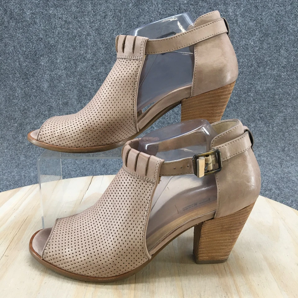 Paul Green Botas Mujer US 10 UK 7.5 Botines Tacones Beige Cuero Punta abierta Foto 2 de 4