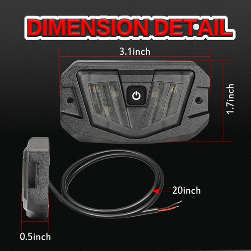 For Polaris Ranger XP 4 1000 UTV Roll Bar Interior LED Dome Light White W/SWitch - Picture 7 of 14