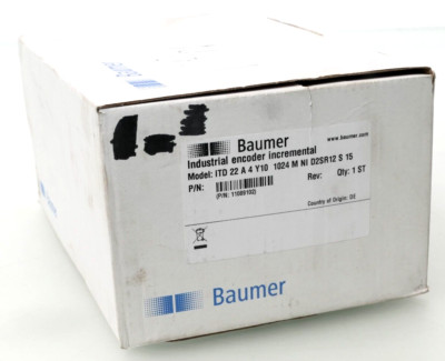 Baumer Industrial Encoder Incremental | ITD 22 A 4 Y10 1024 M NI D2SR12 S 15
