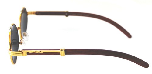 Herren Damen Sonnenbrille quadratisches Auge Quavo Bad and Boujee Hip Hop braun Holz goldfarben - Bild 4 von 7