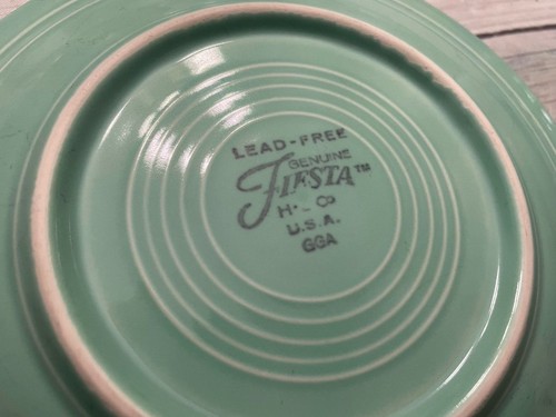 Four Retired HLC Fiesta Salad Plates in Sea Mist, Fiestaware - Picture 5 of 5