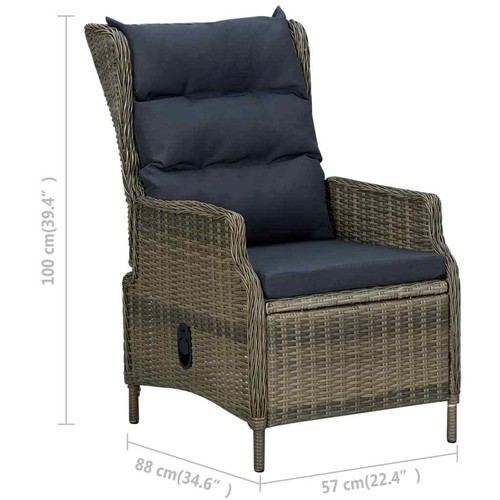 Verstellbarer Relaxsessel Polyrattan Gartensessel Loungesessel Gartenstuhl Stuhl - Bild 25 von 45