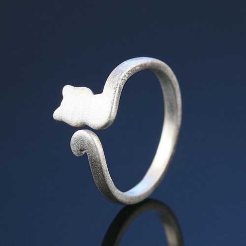 Anello gatto regolabile in argento sterling S925 - Foto 3 di 6