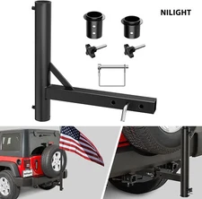 Upgraded Flag Pole Holder Bracket for RV Truck 2" Hitch Mount Trailer Receivers