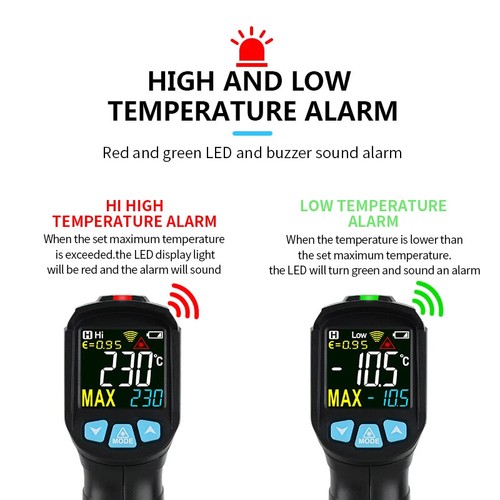 MESTEK -50-800 Degree Digital Infrared Thermometer Humidity Meter Thermometro - Picture 6 of 26