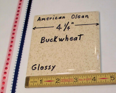1 pc. Vintage *Buckwheat* Glossy Ceramic Tile #46 by American Olean 4-1/4''  NOS