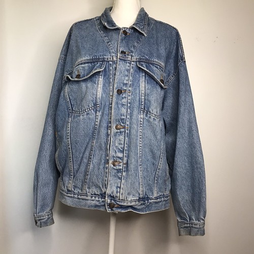 Vintage Jordache Mens 1990's Denim Trucker Jacket XL Medium Wash - Picture 3 of 8