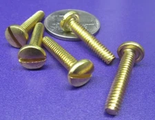 Binding Head Slotted Machine Screw Brass, 10-24 x 1.00" Length 50 Pcs