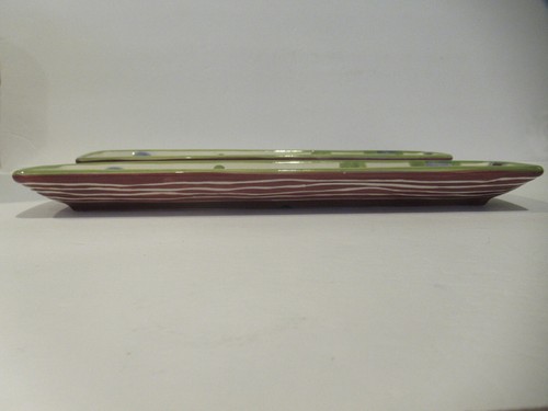 Rare Vintage Tika Hasslock 12.5" Appetizer Olive Trays Platters Dots/Circles (2) - Picture 3 of 8