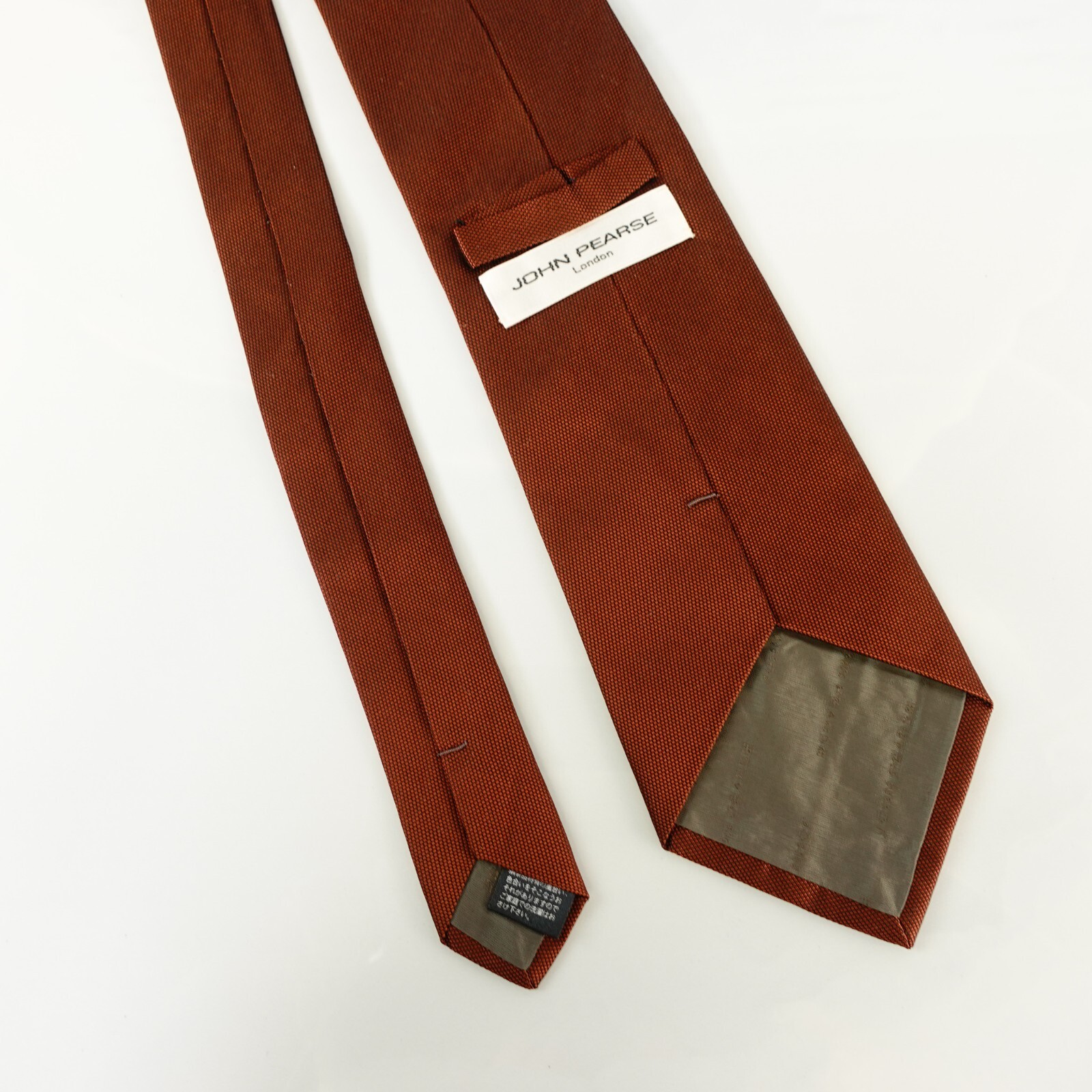 John Pearse Neck Tie Mens Brown Solid Basic Forma… - image 7