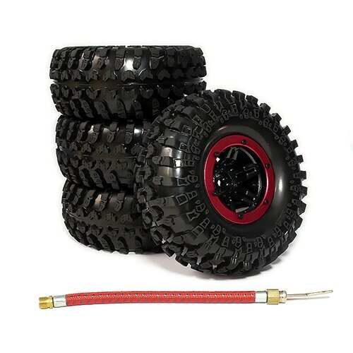Inflatable 2.2" Beadlock Tire Wheel Air Pneumatic For 1/10 RC Crawler Truck TRX4 - Picture 12 of 13