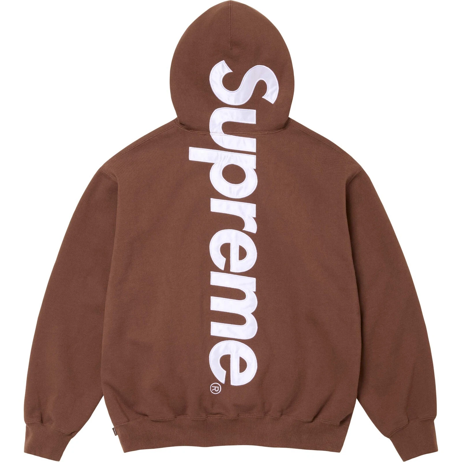 Sweat à capuche Supreme satin appliqué marron (taille XL)