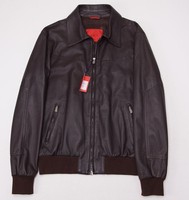 $3850 Isaia Napoli Dk Brown Nappa Lambskin Leather Flight Jacket 50/m Bomber on sale $3850 Isaia Napoli Dk Brown Nappa Lambskin Leather Flight Jacket 50/m Bomber on sale