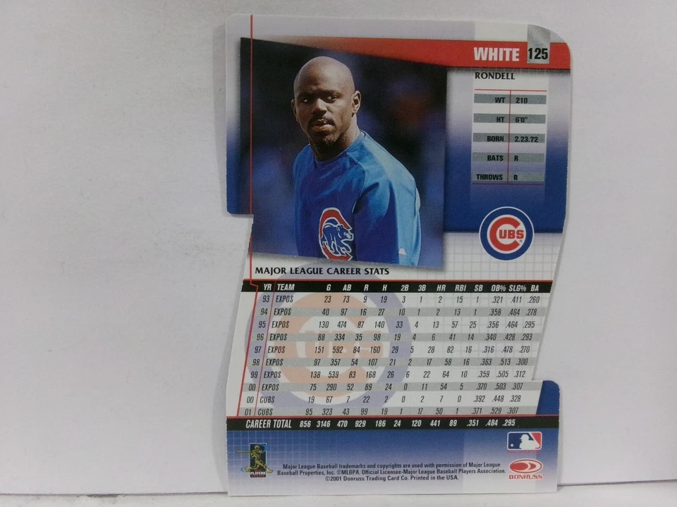 2002 Donruss Fan Club Die-Cut #125 RONDELL WHITE - Image 2 of 2