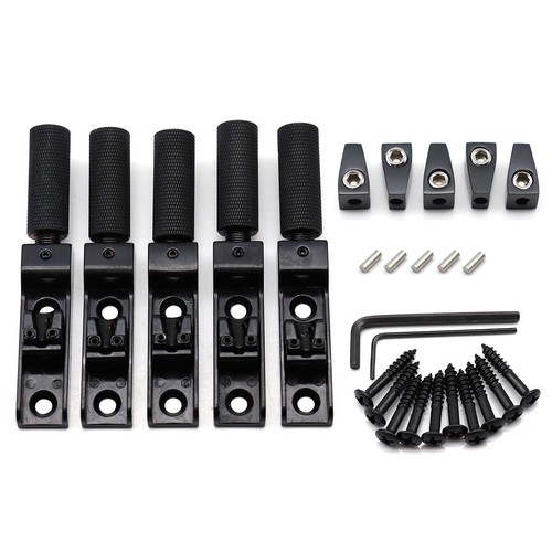 5 String Single String Bass Bridge Headless Individual Bridges and Nut Black set - 第 1/15 張圖片