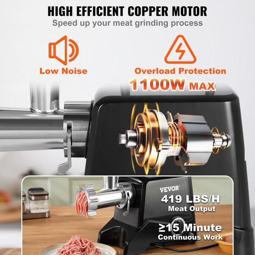 VEVOR Commercial Electric Meat Grinder 2.27Kg/Min Sausage Stuffer Filler Kitchen - Picture 3 of 12
