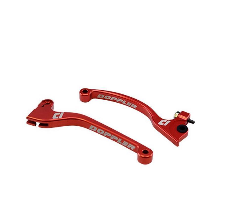 Leviers mécaboite en alu CNC rouge Doppler pour moto Sherco et MRT