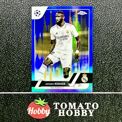 TOPPS CHROME UEFA 2022-23 ANTONIO RUDIGER /75 Blue Gold Seismic REAL MADRID