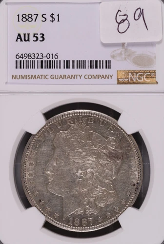 1887-S Morgan Silver Dollar NGC AU-53 #3-016