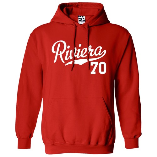 Riviera 70 Script HOODIE | 1970 V8 Lowrider Classic Car Jersey Hooded Sweatshirt - Picture 7 of 34