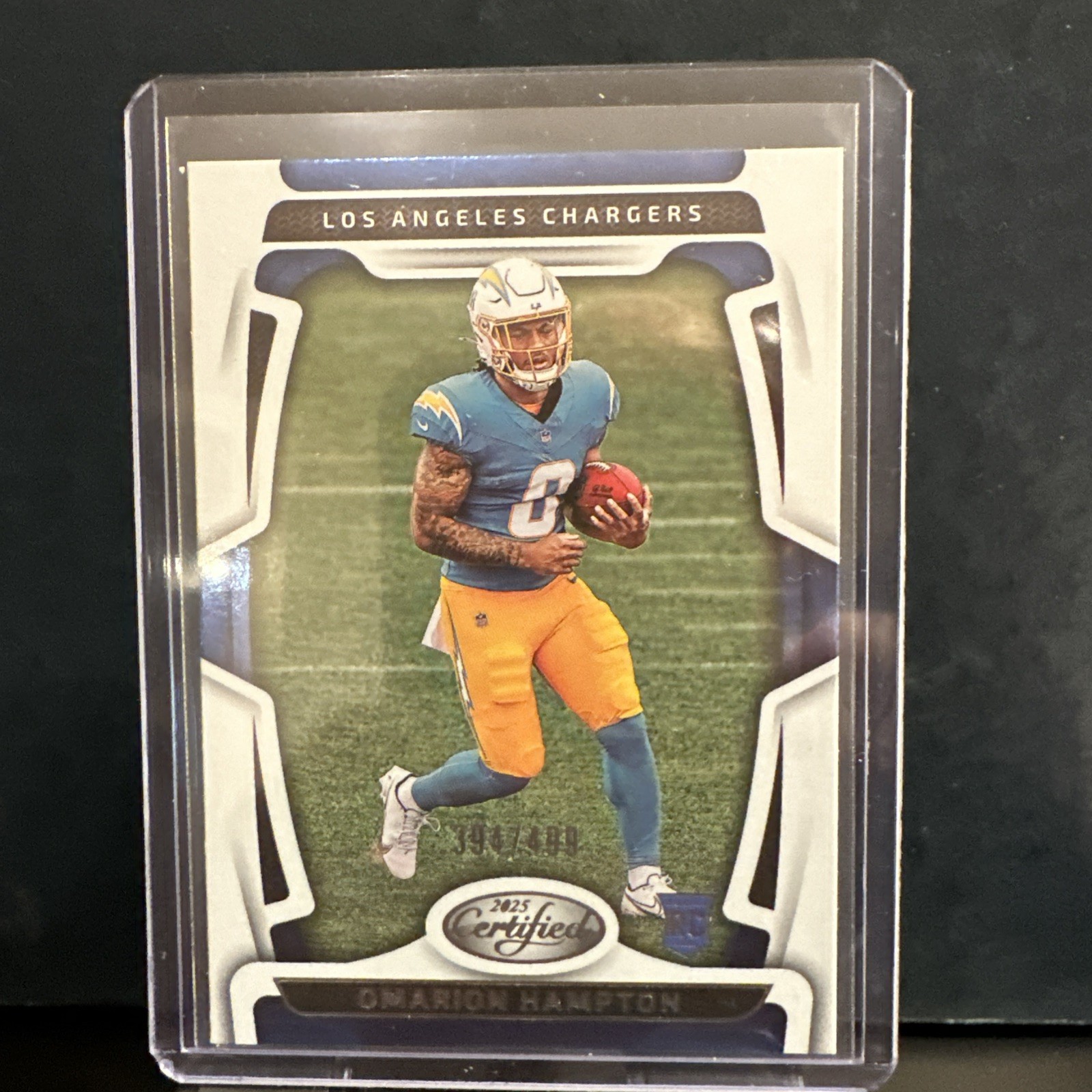2025 Certified Football Omarion Hampton #118 #394/499 RC Chargers