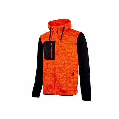 SWEATSHIRT U POWER RAINBOW FULL ZIP ORANGE FLUO EY174OF