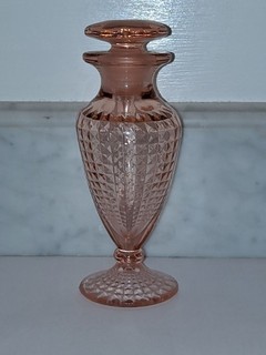 RARE 1920s Early Fenton Perfume Bottle Rose Pink Depression Glass