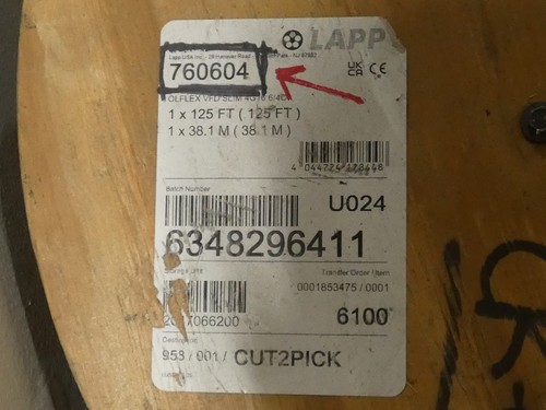 Lapp 760604 OlFlex VFD Slim 4G16 6/4C Cable 6AWG Full Length Unknown - NEW Su... - Picture 3 of 5
