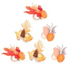 6pcs Napkin Rings Napkin Buckles Fall Themed Decor for Thanksgiving Day