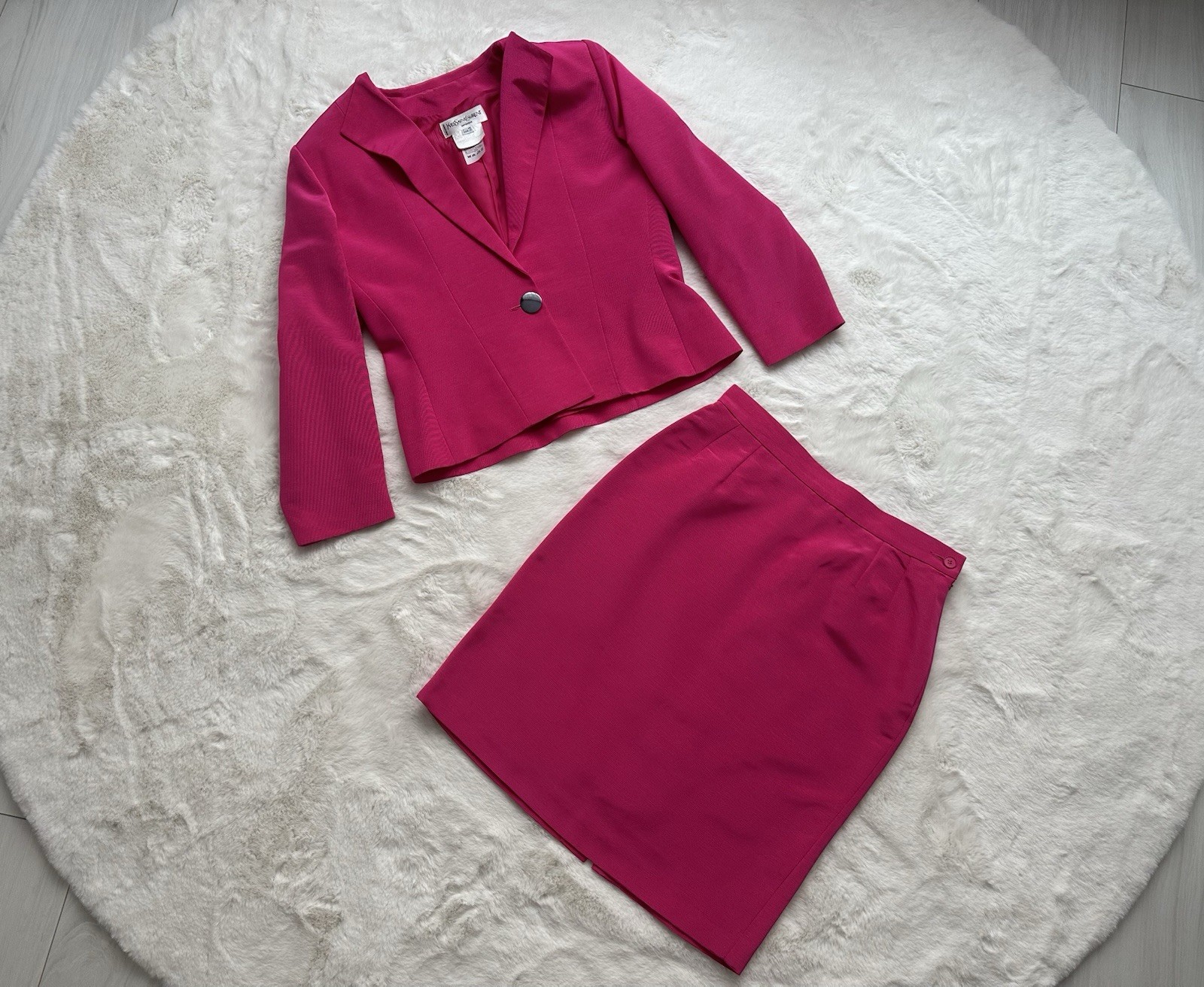 Tuta vintage Yves Saint Laurent variante un bottone cotone rayon taglia 44