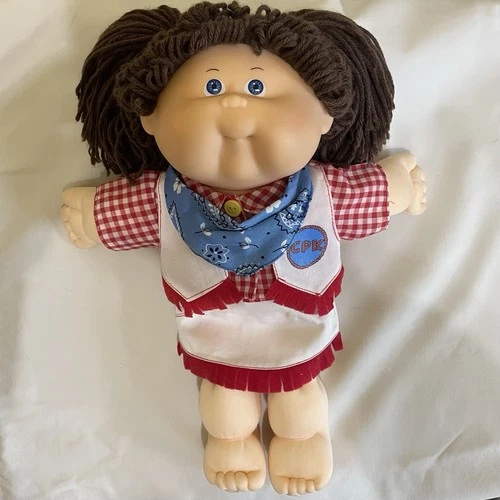 Cabbage Patch Kids Hasbro 1988 OAA Coleco 14" Doll Cowgirl Blue Eyes EUC
