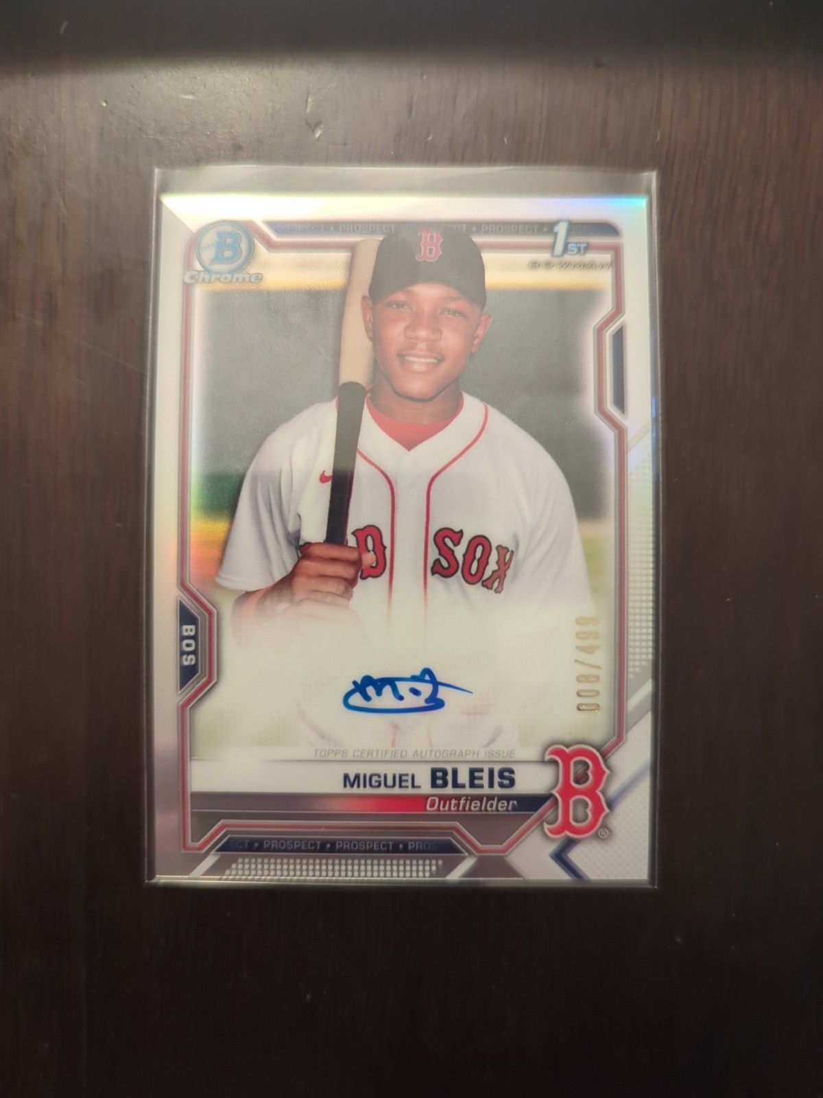 2021 Bowman Chrome - Prospect Autographs Miguel Bleis #CPA-MBL (AU, RC)