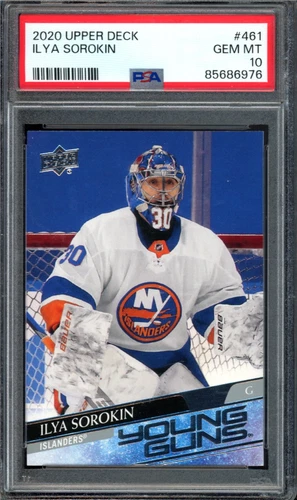 2020 UPPER DECK #461 ILYA SOROKIN YOUNG GUNS RC ROOKIE PSA 10