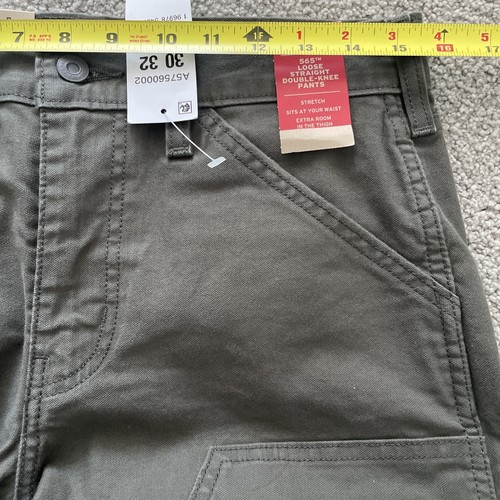Pantalones elásticos verdes utilitarios ropa de trabajo rectos sueltos talla 30x32 para hombre Levi's 565 - Imagen 14 de 18