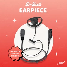 D-Shape Earpiece w/ PTT Mic for Motorola Radios XPR3300e, XPR3500e, DEP550