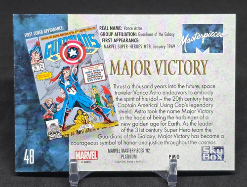 2024 SkyBox Marvel Masterpieces ‘92 Platinum Major Victory #48 PMG Green /10 - Picture 12 of 19