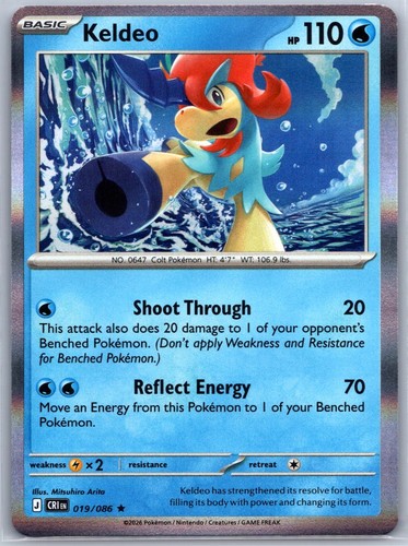 Keldeo 019/086 Rare Chaos Rising Pokemon Holo Near Mint
