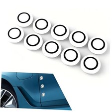 Car Bumper Rubber Stickers, Round Dot Car Body Rubber Anti 10 PCS White