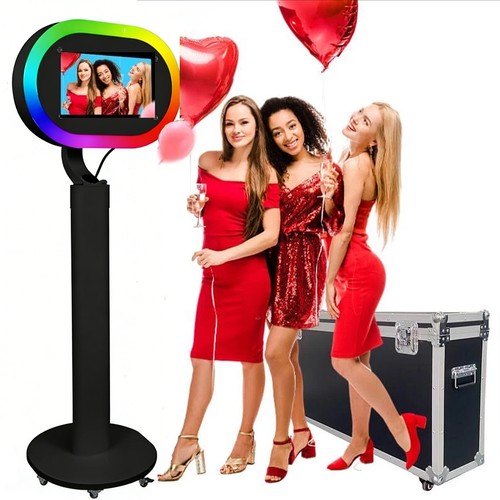 Photo Booth Stand RGB Ring Light Selfie Station for 10.2"-13" iPad Wedding Party