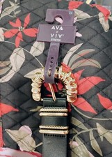 Ava & Viv Women s Stretch Black Fashion Belt ...