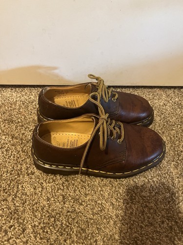 Dr. Martens 1561 4 Eye Oxfords Youth Size 3 Brown Leather Made In England Shoes - Picture 2 of 7