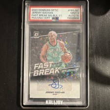 2022-23 Panini Donruss Optic Jeremy Sochan Fast Break Signatures Black Prizm /1