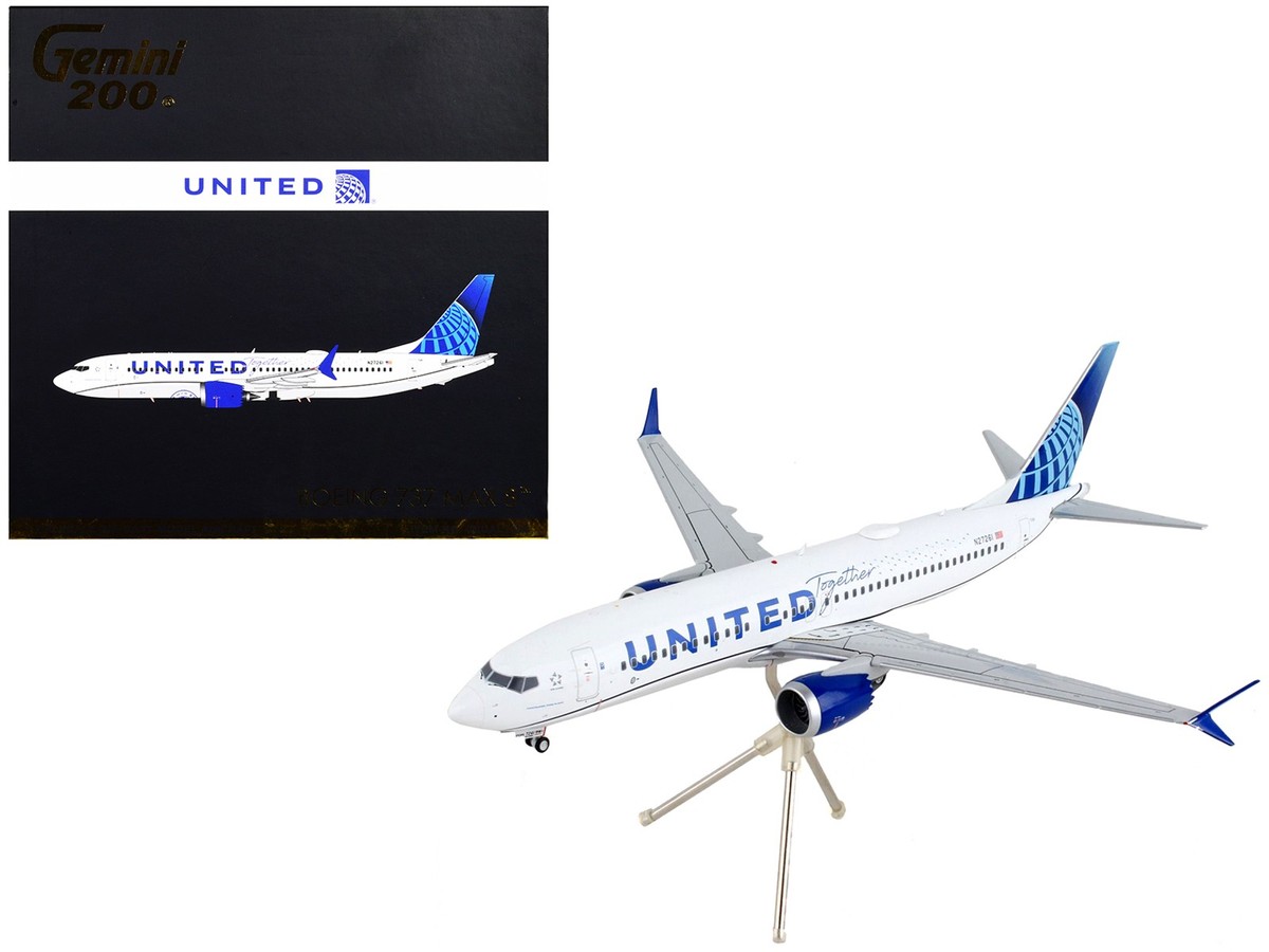 2023 Boeing 737 MAX 8 United Airlines Model 1/200 Diecast