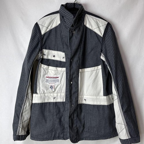 Engineered Garments Stripe Coverall Jacket Gray Polyester Basic Jacket Size XS - Picture 8 of 24