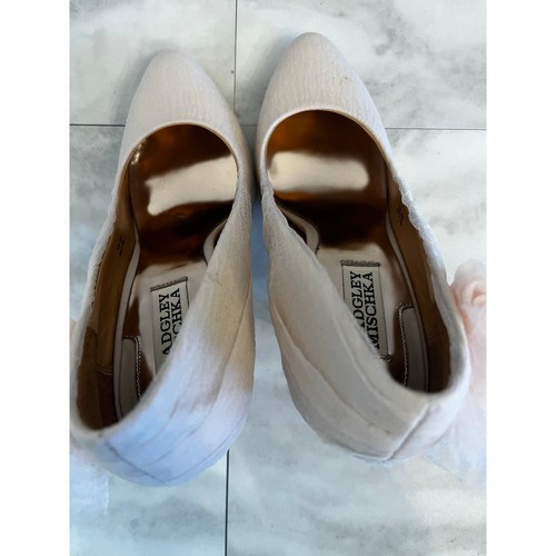 Badgley Mischka Ciri Wedding Bridal Blush Satin Silk Pumps Heels Shoes Size 7.5 - Picture 5 of 6