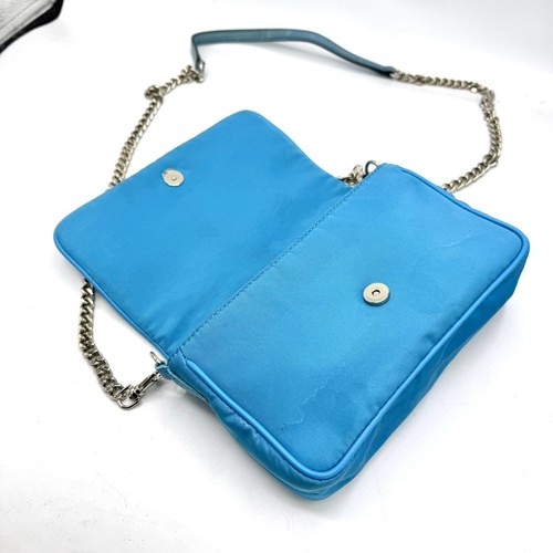 Alexander McQueen Blue Faille Crystal Skull Crossbody Bag | Repaired Strap Small - Picture 12 of 24