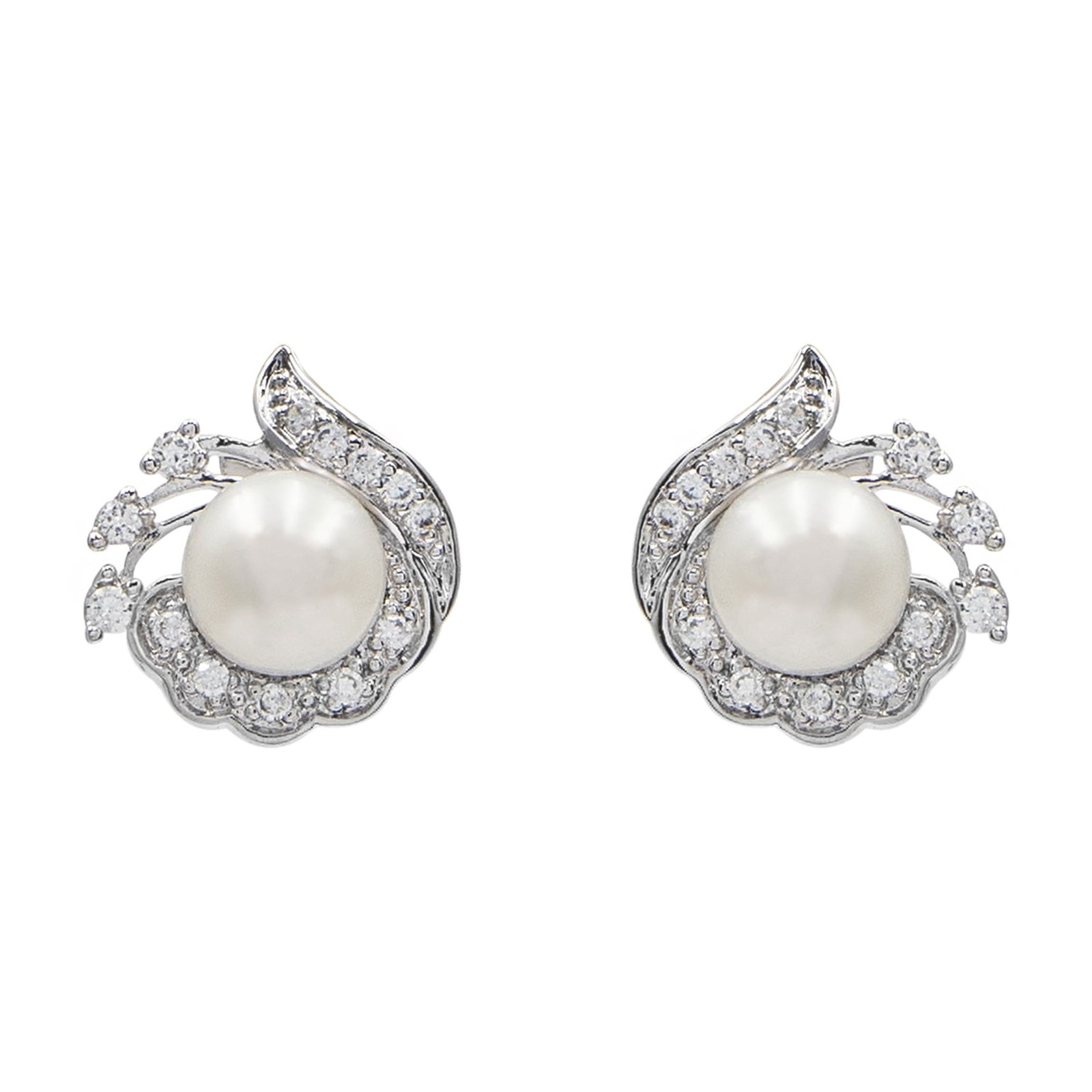 Серьги из пресноводного жемчуга и кубического циркония с платиновым покрытием Gold Coast 2490₽