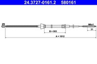 Handbremsseil Seilzug FÜR Seat Ibiza II (6K1) - ATE 24.3727-0161.2